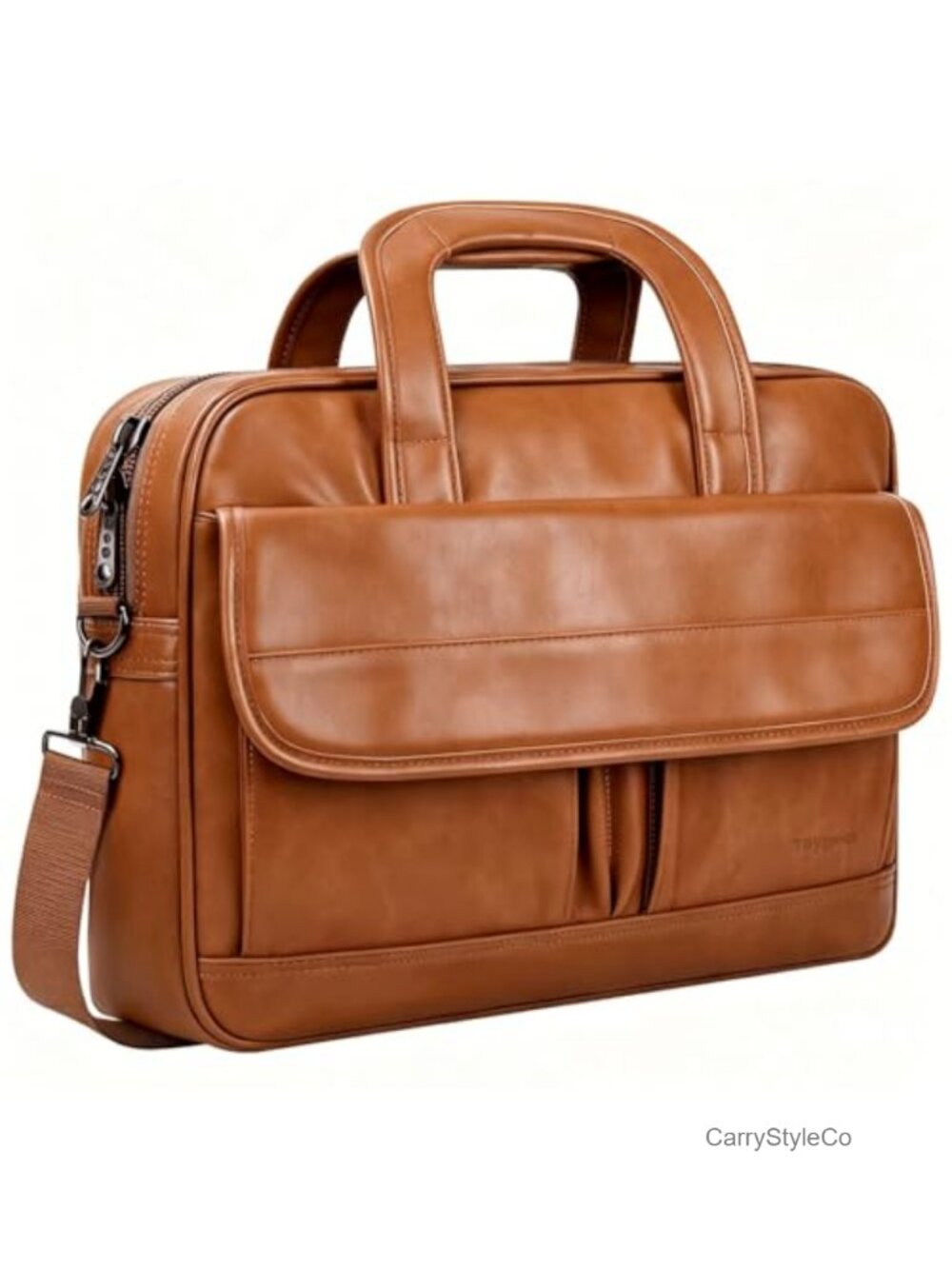 15.6 Inch PU Leather Laptop Messenger Bag for Men, Business Briefcase, Work
